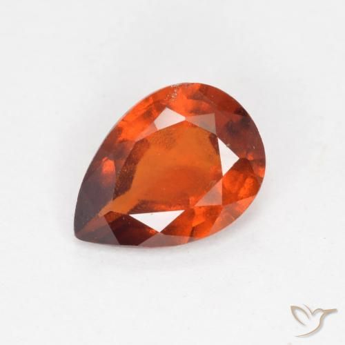 1.01ct Natürlicher Feuerorange Hessonit-Granat, Birnenform, VS-SI