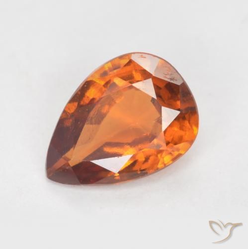 1.15ct Natürlicher Mittelorange Hessonit-Granat, Birnenform, VS