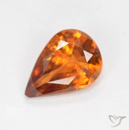 1.06ct Natürlicher Gelblich-orange Hessonit-Granat, Birnenform, VS-SI