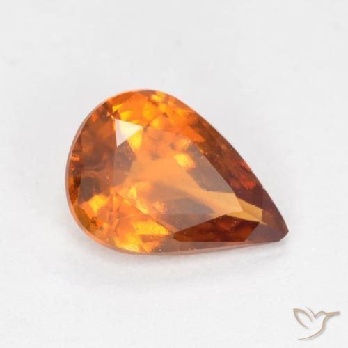 9,17 ctw natürlicher Gelblich-orange Hessonit-Granat, Birnenform, VS-SI