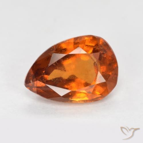 1.20ct Natürlicher tieforange Hessonit-Granat, Birnenform, VS-SI