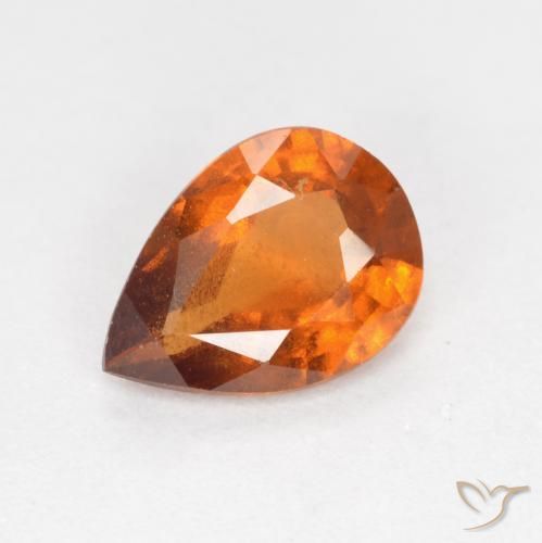 0.93ct Natürlicher tieforange Hessonit-Granat, Birnenform, VS-SI