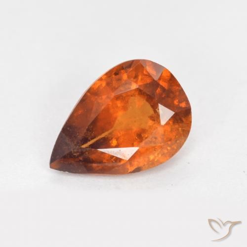 1.06ct Natürlicher Mitteldunkles Orange Hessonit-Granat, Birnenform, SI