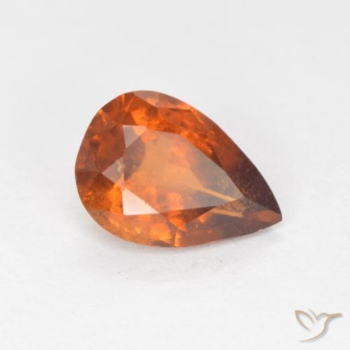 9,17 ctw natürlicher Mitteldunkles Orange Hessonit-Granat, Birnenform, SI