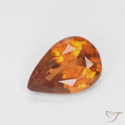 0.70ct Natürlicher Mitteldunkles Orange Hessonit-Granat, Birnenform, VS