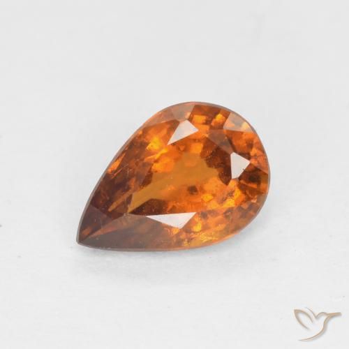 0.68ct Natürlicher tieforange Hessonit-Granat, Birnenform, VS