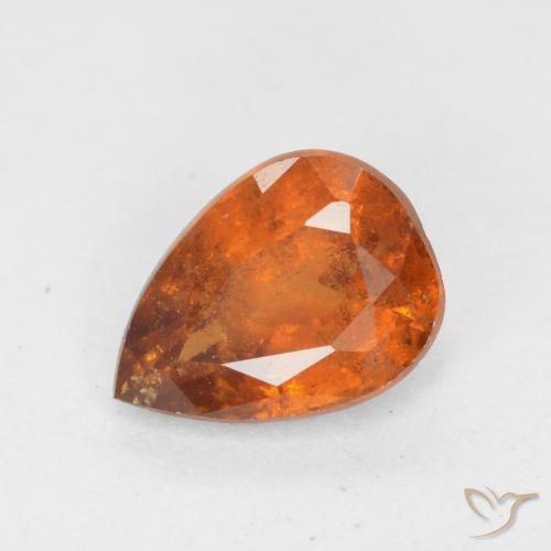 0.77ct Natürlicher Mitteldunkles Orange Hessonit-Granat, Birnenform, SI