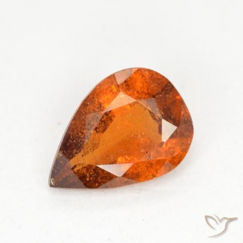 0.97ct Natürlicher Mittelorange Hessonit-Granat, Birnenform, SI
