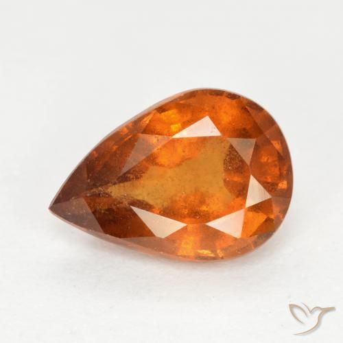 1.20ct Natürlicher Mittelorange Hessonit-Granat, Birnenform, SI