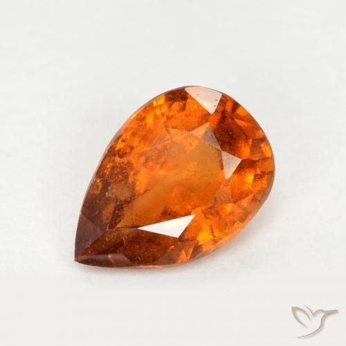 0.93ct Natürlicher Mitteldunkles Orange Hessonit-Granat, Birnenform, SI