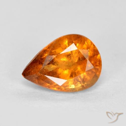 0.81ct Natürlicher hellorange Hessonit-Granat, Birnenform, SI