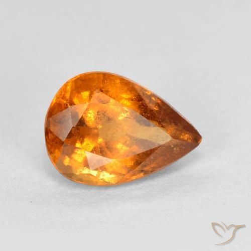 9,17 ctw natürlicher hellorange Hessonit-Granat, Birnenform, SI