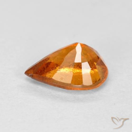 9,17 ctw natürlicher hellorange Hessonit-Granat, Birnenform, SI