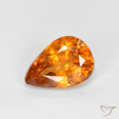 0.71ct Natürlicher hellorange Hessonit-Granat, Birnenform, SI