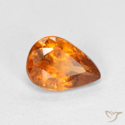 9,17 ctw natürlicher hellorange Hessonit-Granat, Birnenform, SI