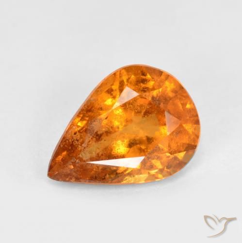 1.11ct Natürlicher hellorange Hessonit-Granat, Birnenform, SI