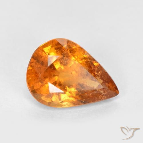 9,17 ctw natürlicher hellorange Hessonit-Granat, Birnenform, SI