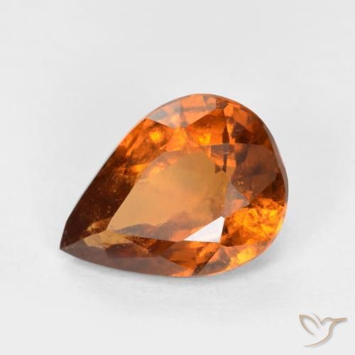 9,17 ctw natürlicher Mitteldunkles Orange Hessonit-Granat, Birnenform, SI