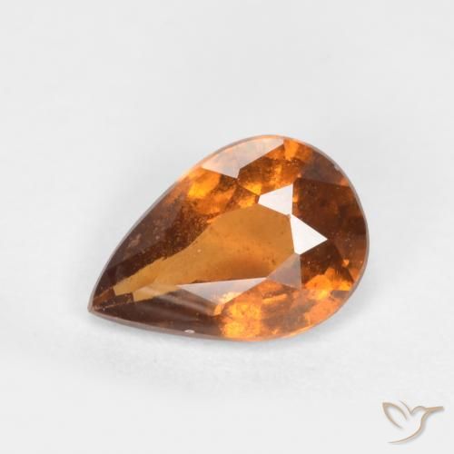 0.70ct Natürlicher tieforange Hessonit-Granat, Birnenform, SI