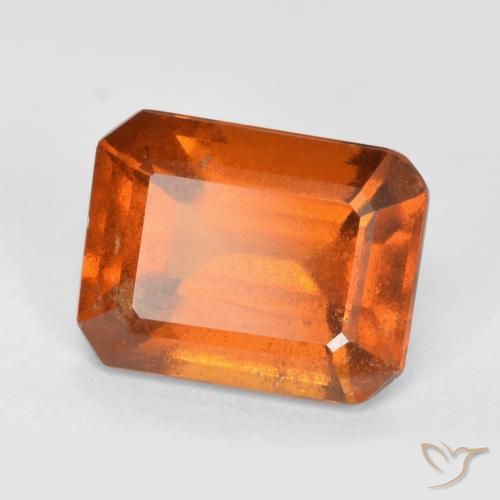 2.48ct Natürlicher tieforange Hessonit-Granat, Smaragdschliff, SI