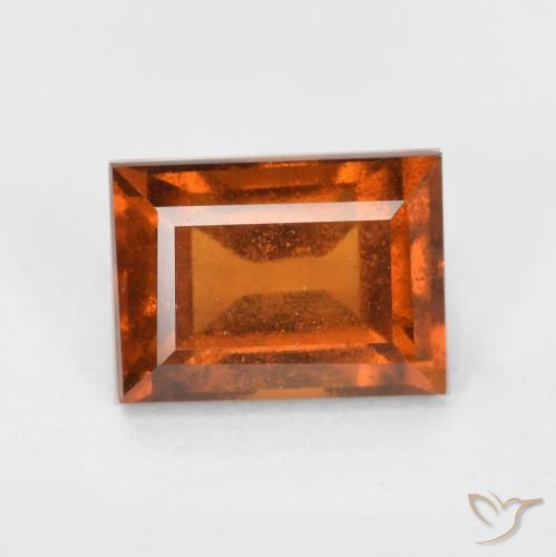 1.28ct Natürlicher Mitteldunkles Orange Hessonit-Granat, Baguette, VS