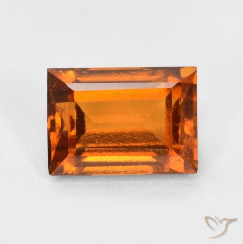1.34ct Natürlicher Mitteldunkles Orange Hessonit-Granat, Baguette, VS