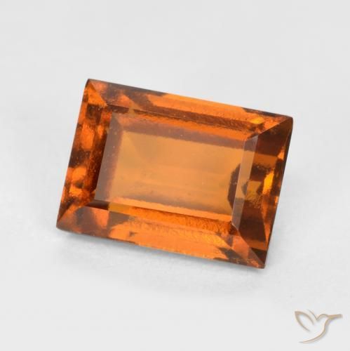 9,17 ctw natürlicher Mitteldunkles Orange Hessonit-Granat, Baguette, VS