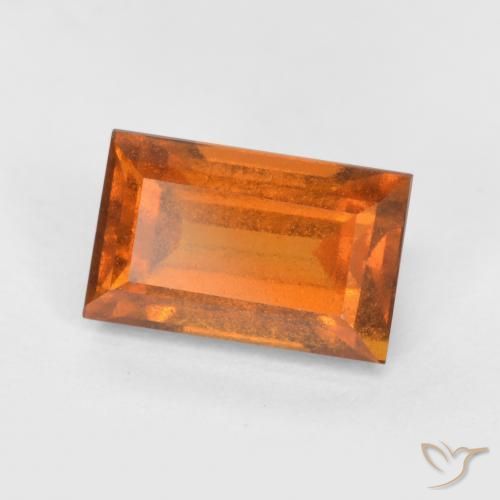 1.51ct Natürlicher tieforange Hessonit-Granat, Baguette, VS-SI
