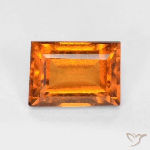 1.12ct Natürlicher Mittelorange Hessonit-Granat, Baguette, VS-SI