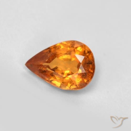 0.69ct Natürlicher Mitteldunkles Orange Hessonit-Granat, Birnenform, VS-SI