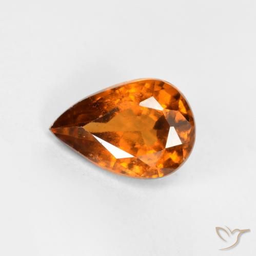 0.78ct Natürlicher Mitteldunkles Orange Hessonit-Granat, Birnenform, VS-SI