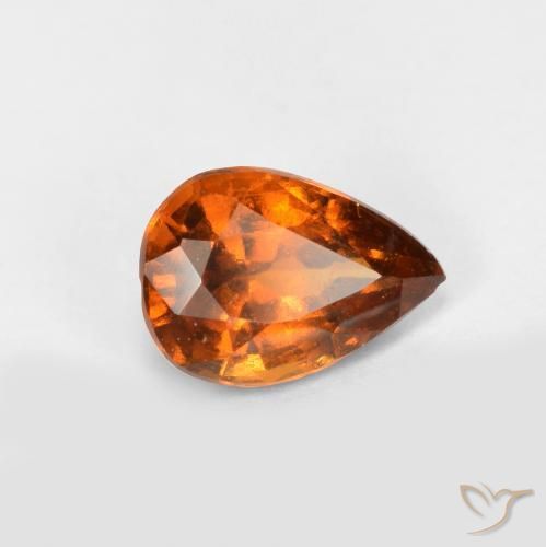 0.82ct Natürlicher Mitteldunkles Orange Hessonit-Granat, Birnenform, VS-SI