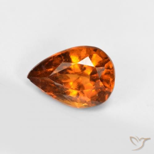 9,17 ctw natürlicher Mitteldunkles Orange Hessonit-Granat, Birnenform, VS-SI