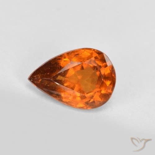 0.78ct Natürlicher tieforange Hessonit-Granat, Birnenform, VS-SI