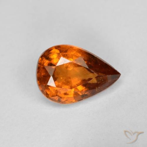 0.78ct Natürlicher Mitteldunkles Orange Hessonit-Granat, Birnenform, VS-SI