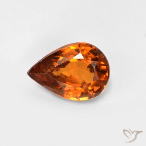 0.78ct Natürlicher Mitteldunkles Orange Hessonit-Granat, Birnenform, VS