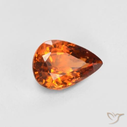 0.73ct Natürlicher Mitteldunkles Orange Hessonit-Granat, Birnenform, VS-SI