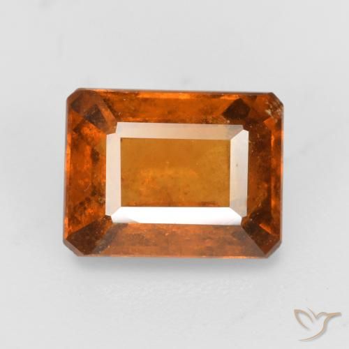 2.08ct Natürlicher Amber Orange Hessonit-Granat, Smaragdschliff, SI