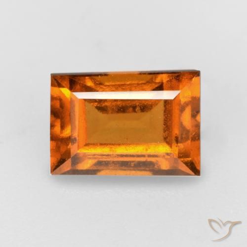 1.57ct Natürlicher tieforange Hessonit-Granat, Baguette, VS