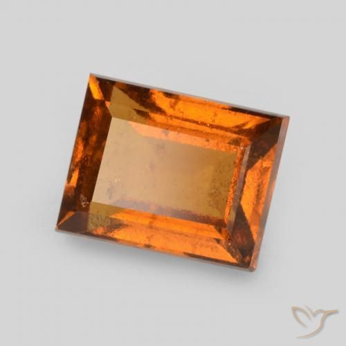 1.31ct Natürlicher tieforange Hessonit-Granat, Baguette, VS-SI