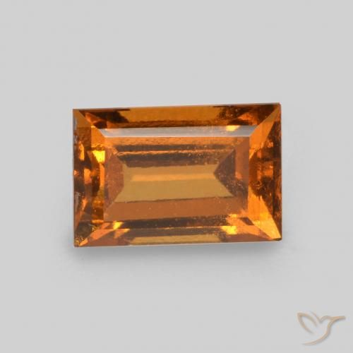0.91ct Natürlicher tieforange Hessonit-Granat, Baguette, VS