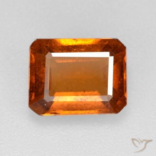 2.10ct Natürlicher Mitteldunkles Orange Hessonit-Granat, Smaragdschliff, VS-SI