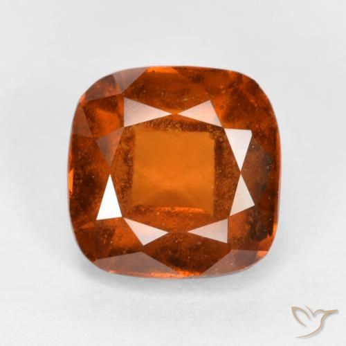 2.01ct Natürlicher Dunkelorange Hessonit-Granat, Kissen, SI