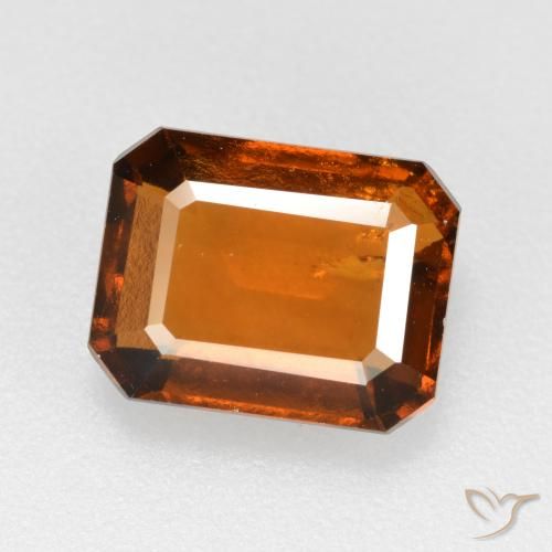 2.63ct Natürlicher tieforange Hessonit-Granat, Smaragdschliff, SI