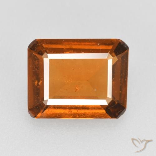 2.11ct Natürlicher Mittelorange Hessonit-Granat, Smaragdschliff, VS-SI