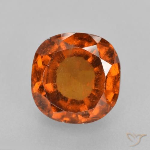 2.08ct Natürlicher rötlich-orange Hessonit-Granat, Kissen, VS-SI