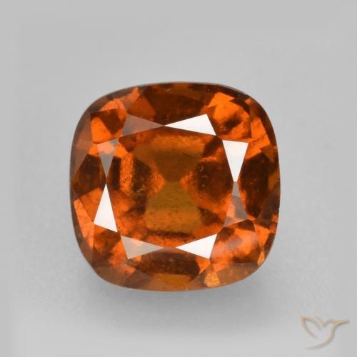 2.16ct Natürlicher tieforange Hessonit-Granat, Kissen, VS-SI