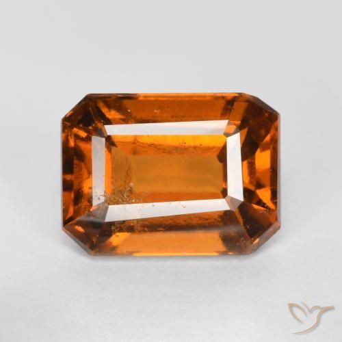 2.00ct Natürlicher Mittelorange Hessonit-Granat, Smaragdschliff, SI