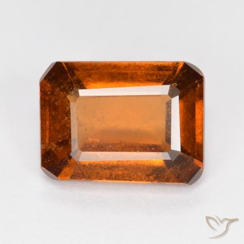2.34ct Natürlicher tieforange Hessonit-Granat, Smaragdschliff, SI