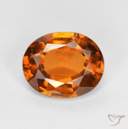 1.66ct Natürlicher Mittelorange Hessonit-Granat, Oval, VS